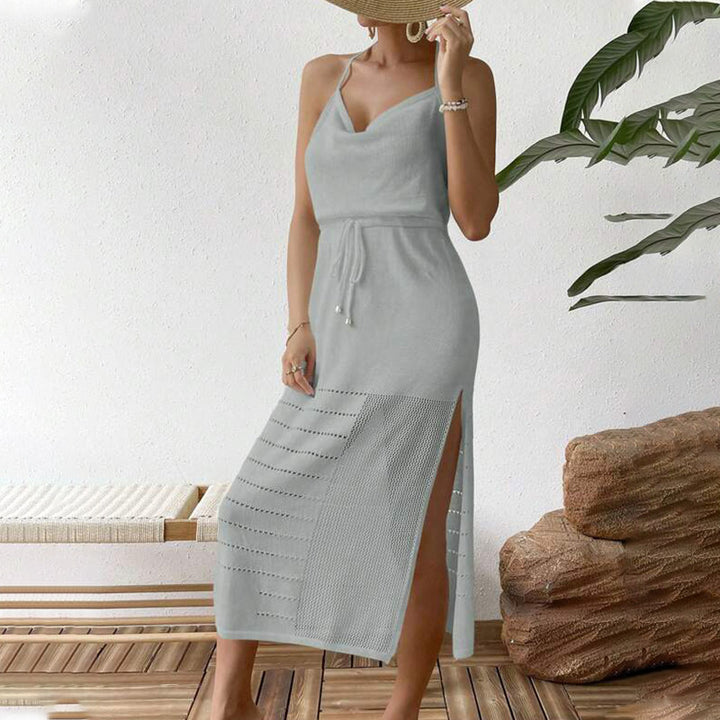 Dame Let Strik-Halter-Maxikjole Stilla