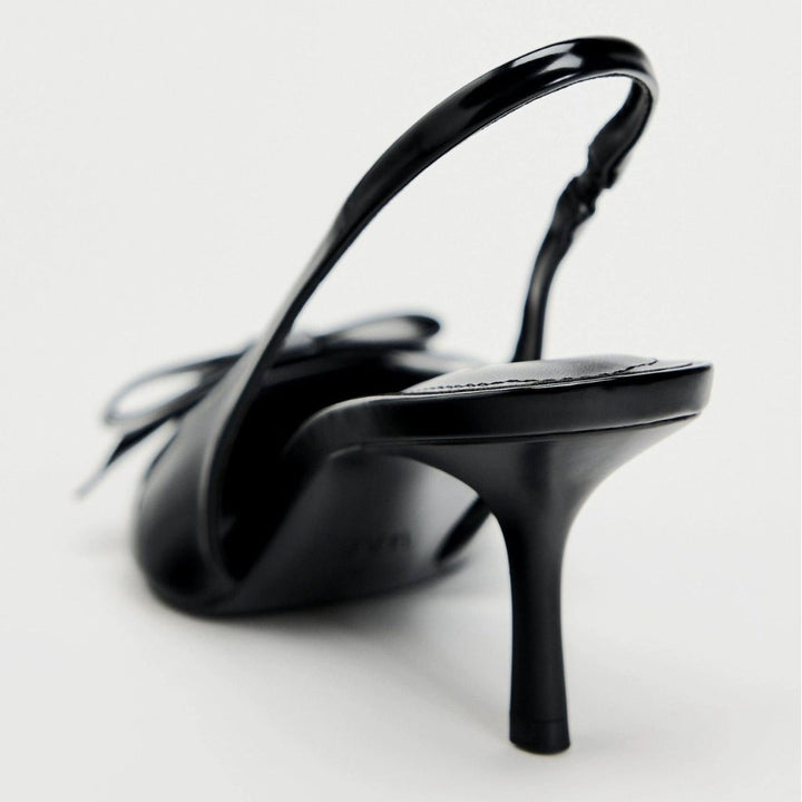 Dame Slingback-Pumps med elegant sløjfe-detalje og flot glans Stilla