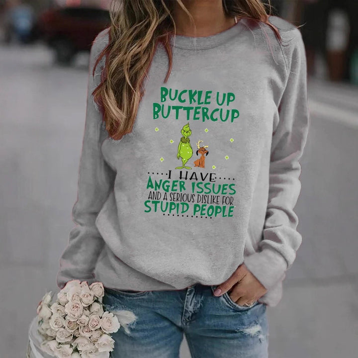Kvinders sweatshirt med humoristisk citat og kreativt design Stilla