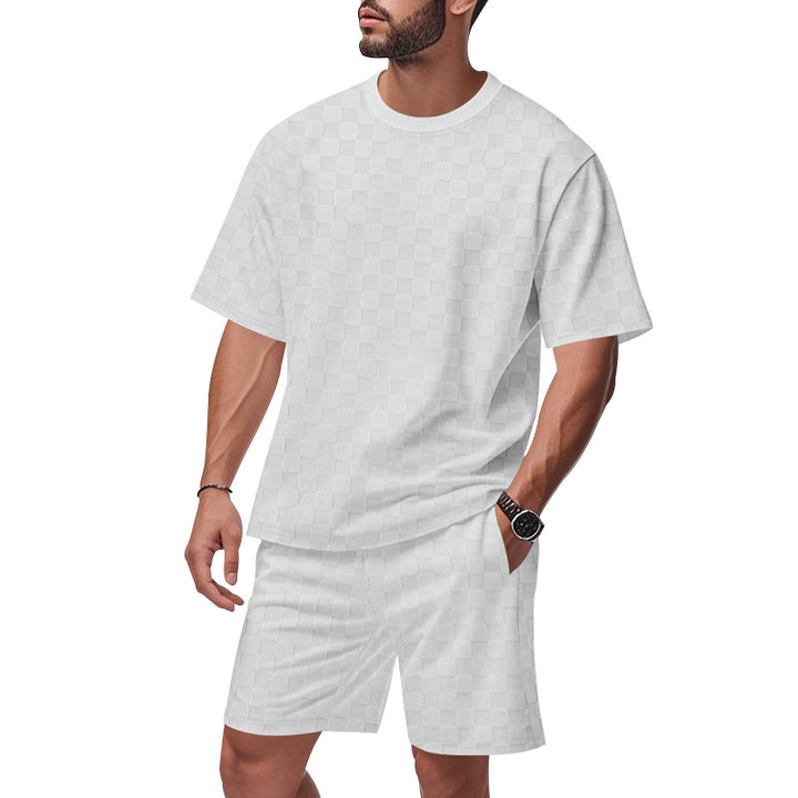 Herre afslappet fritidssæt med åndbare shorts og oversized T-shirt Stilla