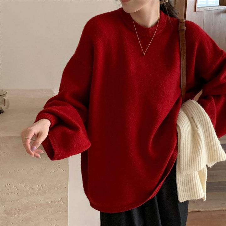 Kvinders oversized strikket sweater med bred skæring og fint materiale Stilla
