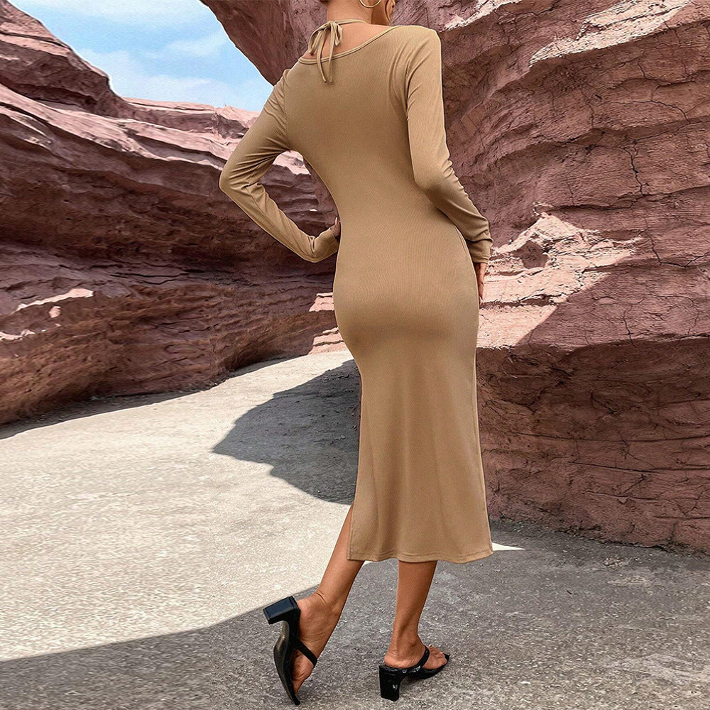 Stilla | Elegant-Kjole Slim-Fit Bodycon Langærmet Kjole