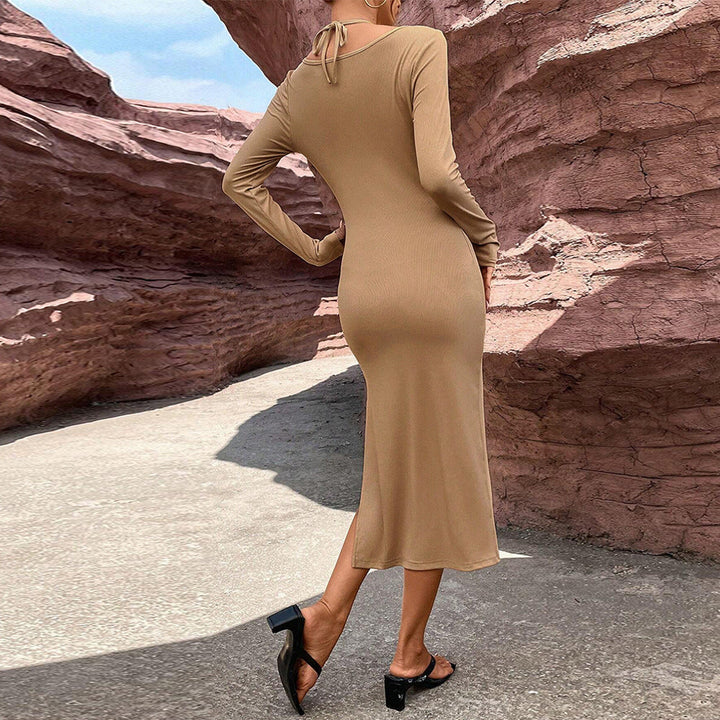 Stilla | Elegant-Kjole Slim-Fit Bodycon Langærmet Kjole