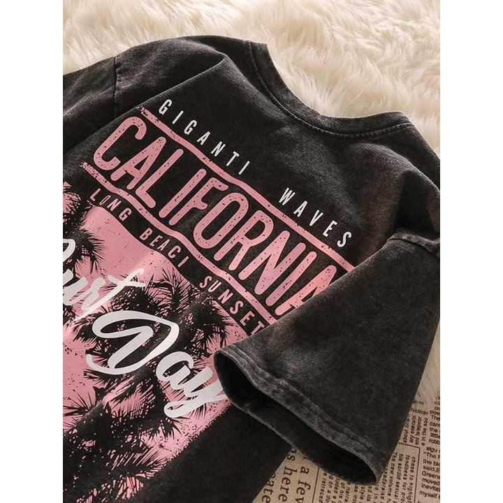 Dame T-shirt med stilfuldt California-grafikprint og afslappet pasform Stilla