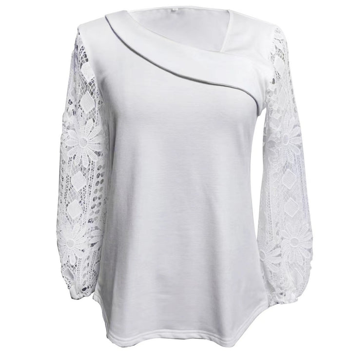 Dame bluse med moderne spidsærmer og elegant V-udskæring Stilla