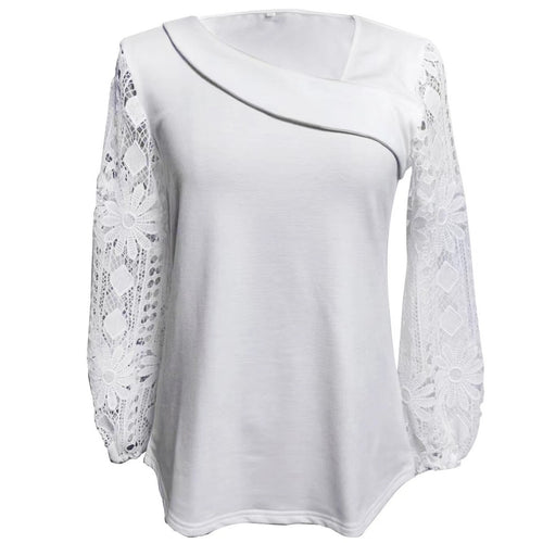 Dame bluse med moderne spidsærmer og elegant V-udskæring Stilla