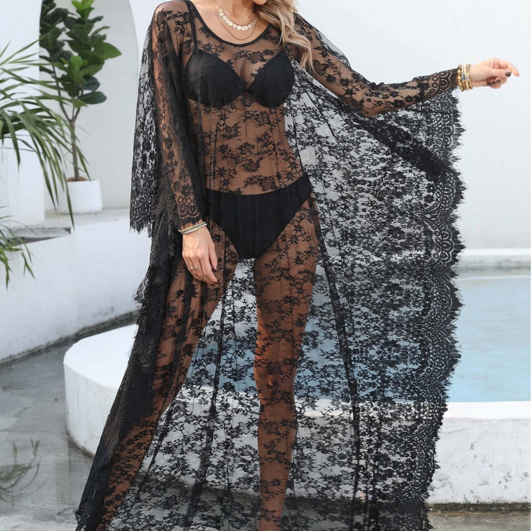 Damer transparente blomster spidse strandoverdel Stilla