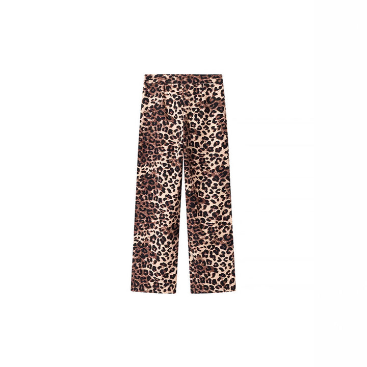 Dame brede Leoprunet-bukser med elastisk talje og eksklusivt design Stilla