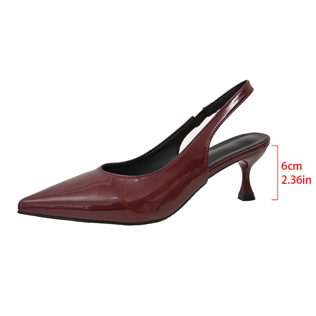Dame Slingback Pumps med spidst design og elegant blokhælhæl Stilla