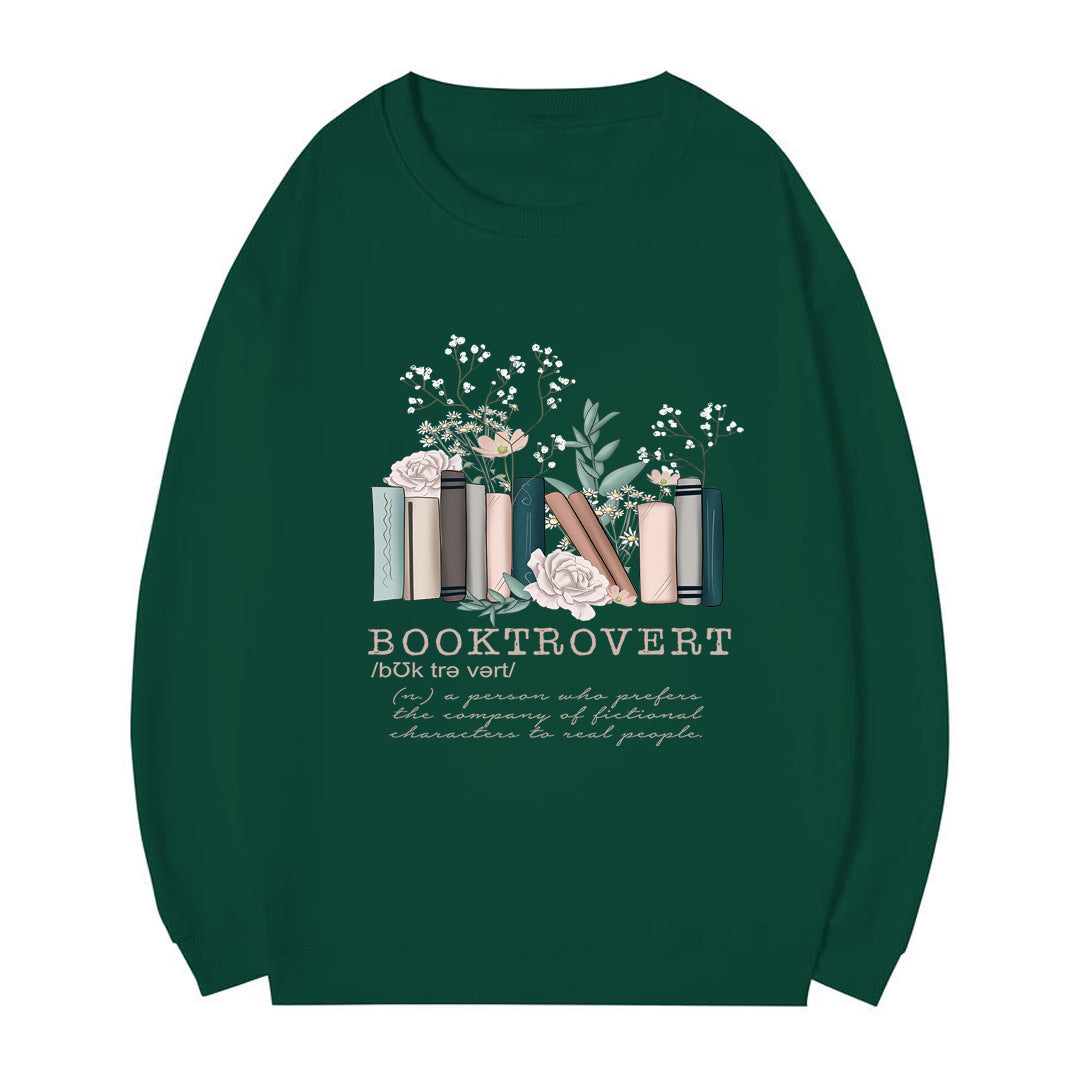 Kvinders sweatshirt med legende bogdesign og inspirerende tekst Stilla