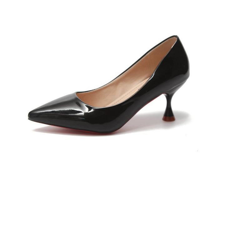 Dame Elegante Læder Pumps med unikt hældesign Stilla