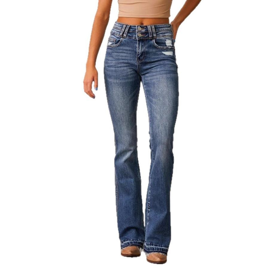 Dame Flare Jeans i Vintage-stil med høj talje Stilla