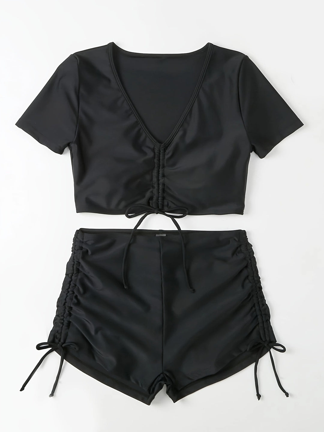 Dame Sporty Crop-Top og Shorts Sæt Stilla