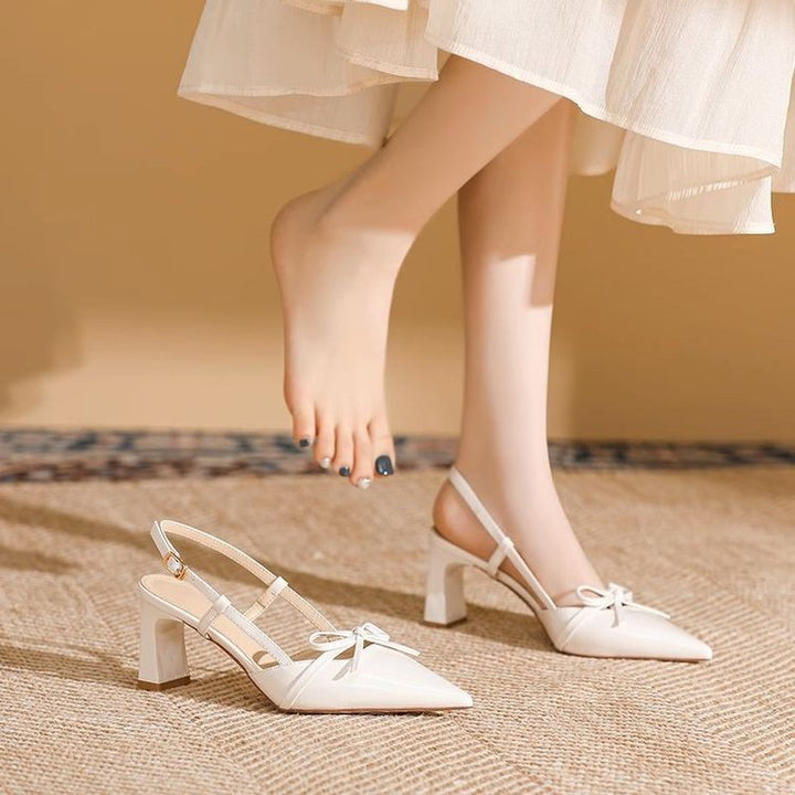 Dame Slingback Pumps med spidse tæer og sløjfedetalje Stilla