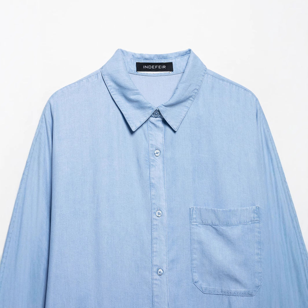 Femme Relaxed Fit Langærmet Button-Up Skjorte Stilla