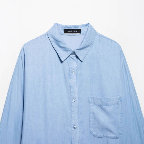 Femme Relaxed Fit Langærmet Button-Up Skjorte Stilla