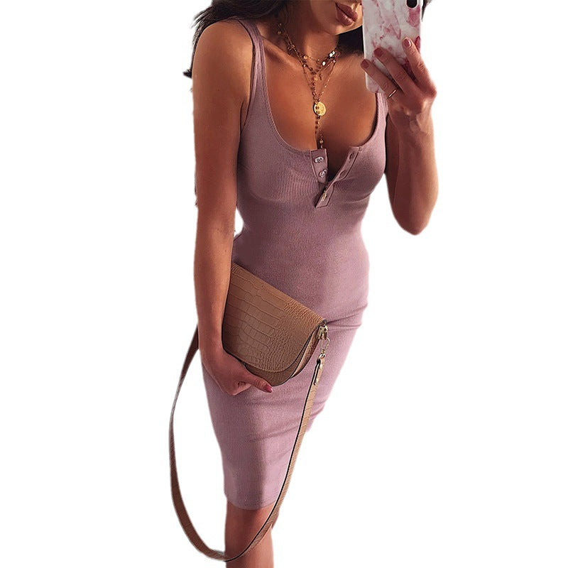 Dame Ribstrik Bodycon Midi Kjole Stilla