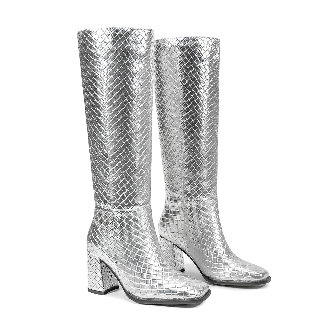 Femme Over-the-Knee Metallic Stiletto Støvler Stilla