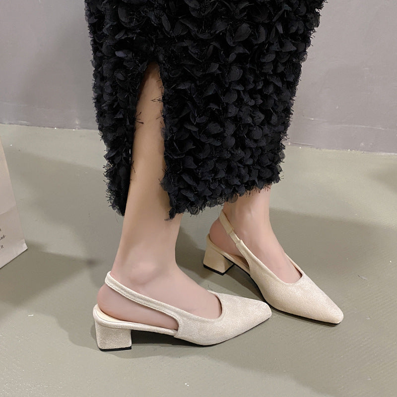 Dame Elegant Slingback Blockhæl Mules Stilla