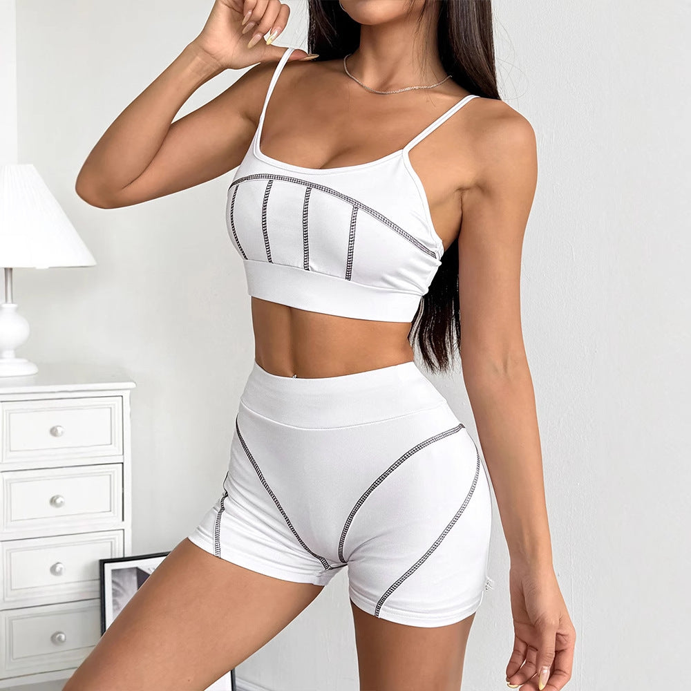Dame Sportsæt med Crop-Top og Shorts Skovae
