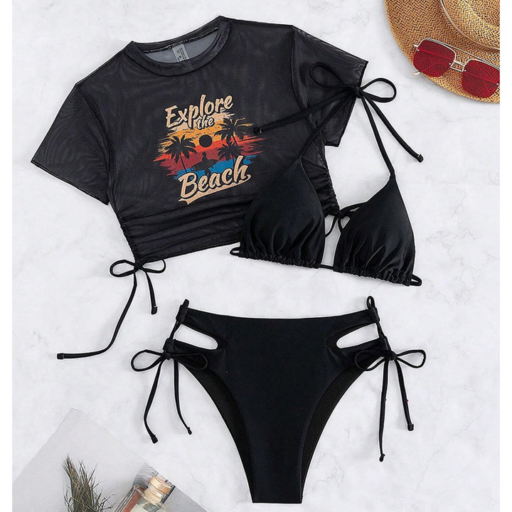 Damer Højt skåret Cut-Out Bikini Sæt med Crop-Top Stilla