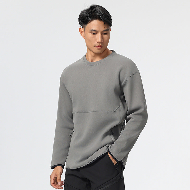 Herrer fleece sweatshirt med praktiske lynlåslommer og isolerende varmefunktion Stilla