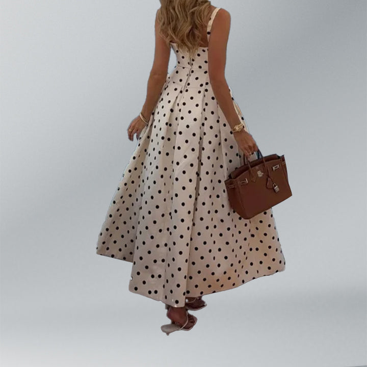 Kvinder Elegant Prikket Maxi Kjole Stilla