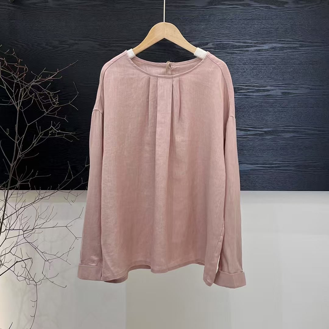 Femme Relaxed Fit Langærmet Plisseret Top Stilla