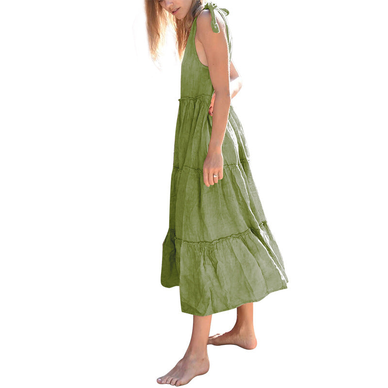 Dame trappe maxi kjole med justerbare stropper Stilla