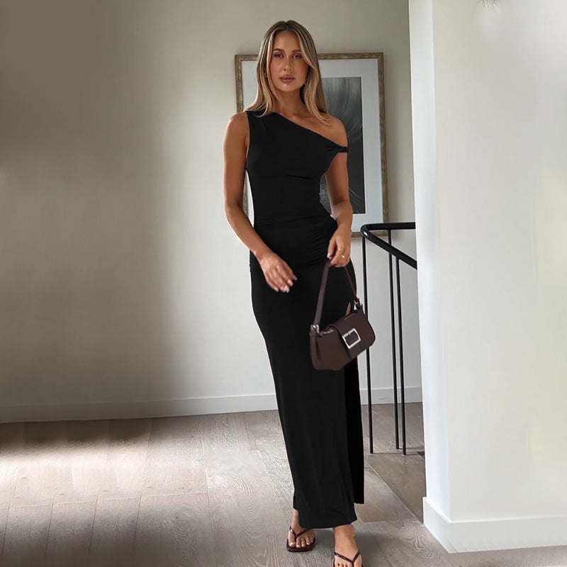 Damer asymmetrisk One-Shoulder Maxikjole Stilla
