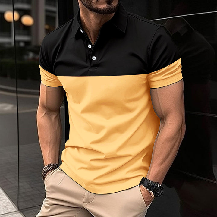 Herrer Poloshirt med moderne farveblok-design og komfortabel pasform Stilla