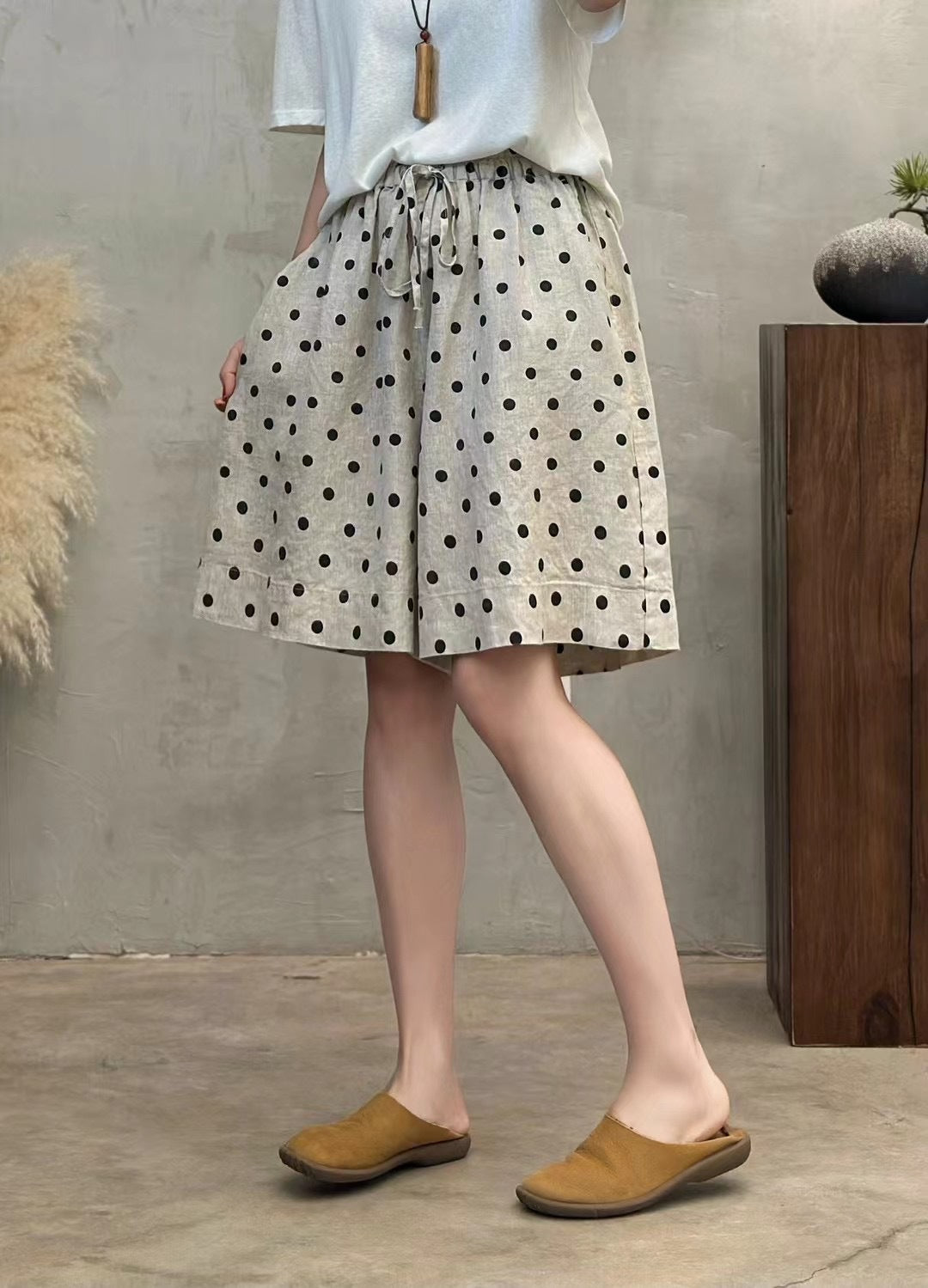 Dame Polka Dot Højtalje Komfortnederdel Stilla