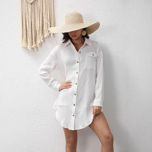 Dame Langærmet skjorte i rummelig oversized stil med knapdetaljer Stilla