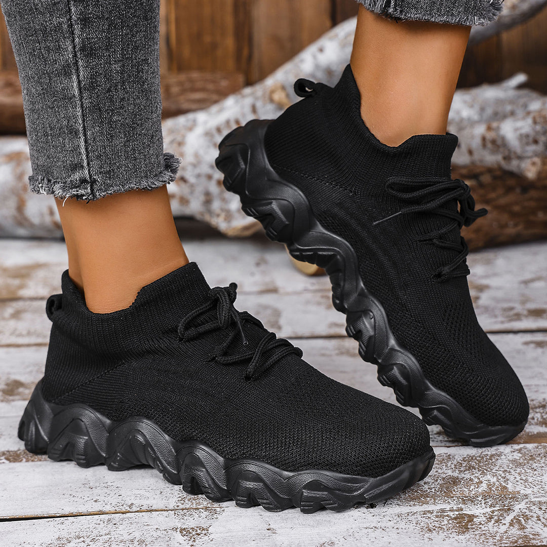 Dame Sneakers med elastisk strikdesign og skridsikker sål Stilla
