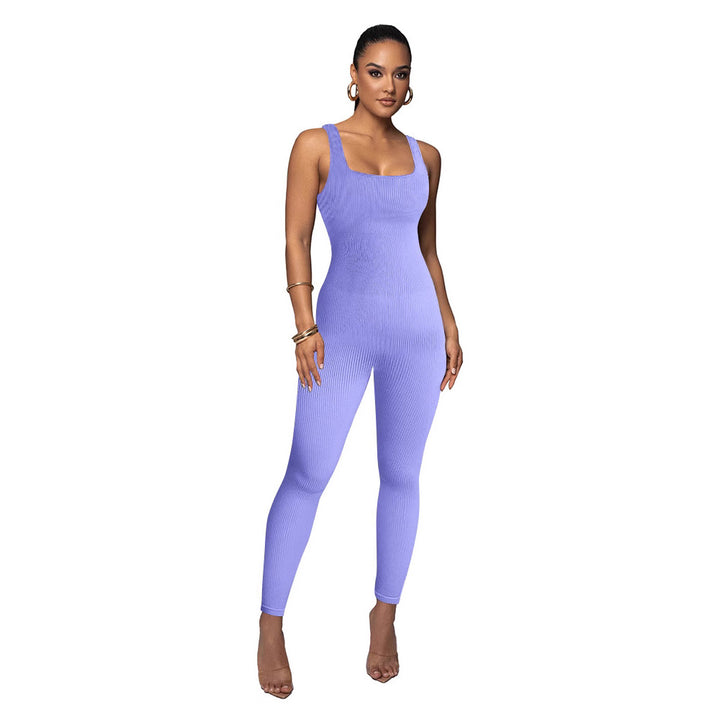 Dame figurtilpasset jumpsuit med ribstruktur Stilla
