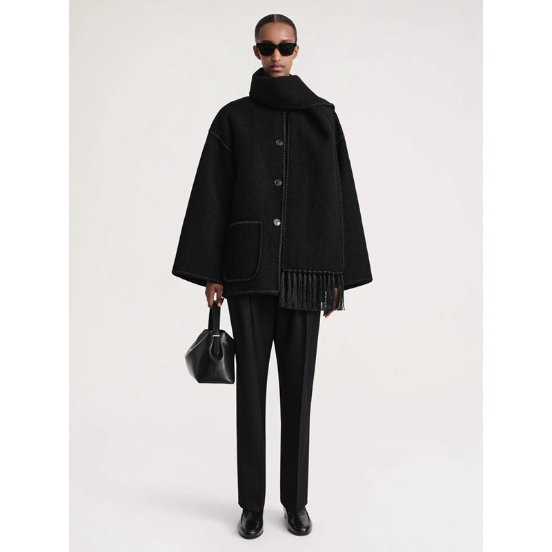Kvinders elegante og alsidige uld poncho Stilla