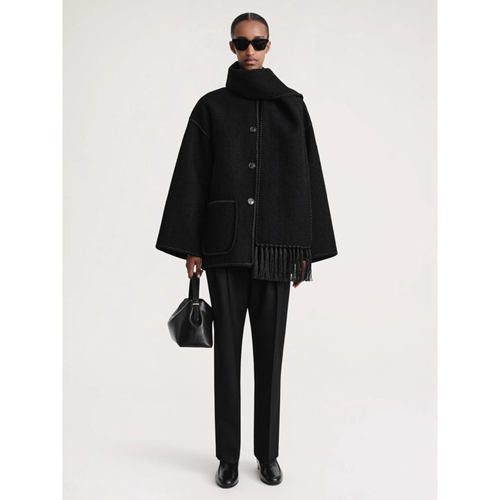 Kvinders elegante og alsidige uld poncho Stilla