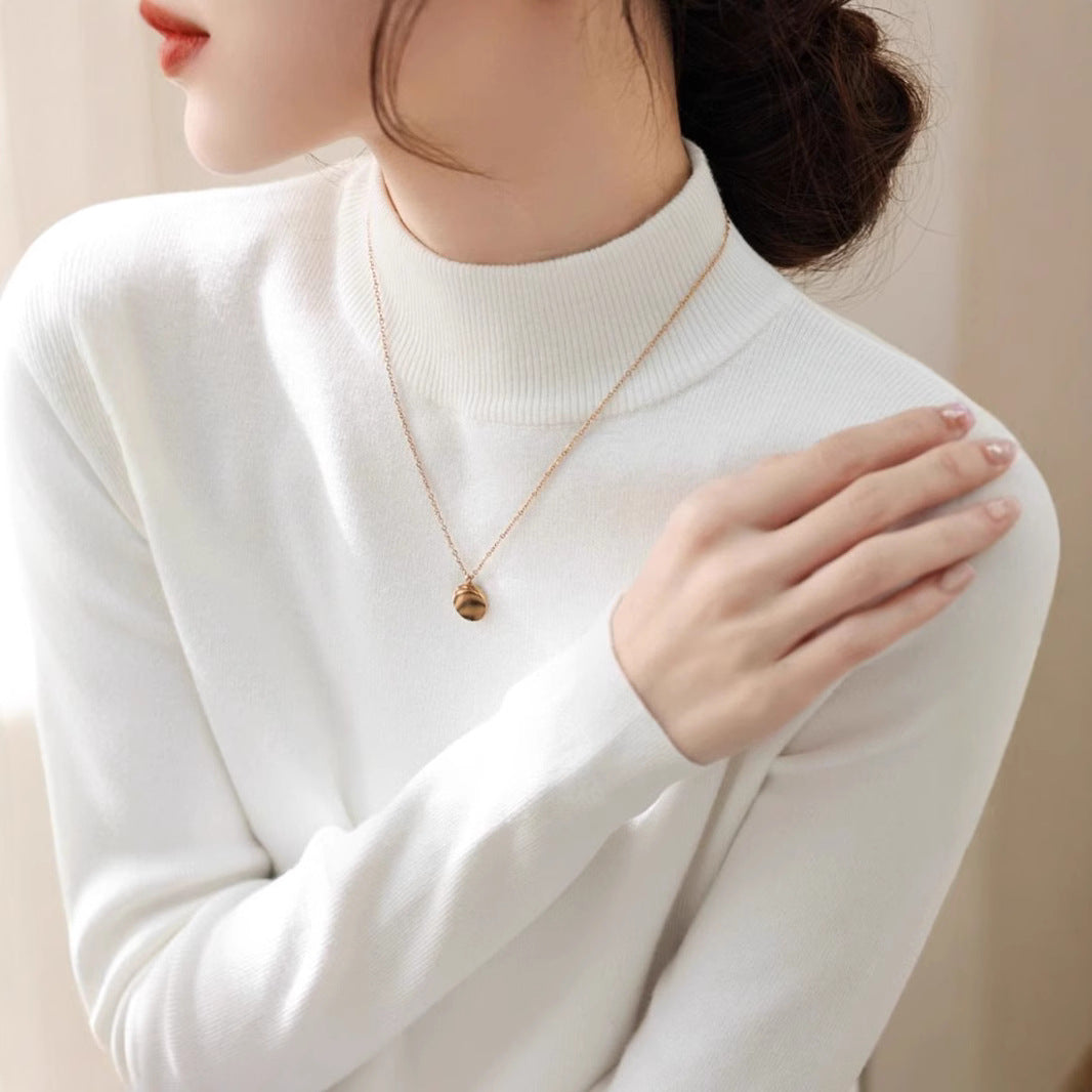 Dame elegant turtleneck sweater lavet af højkvalitets bomuldsblanding Stilla