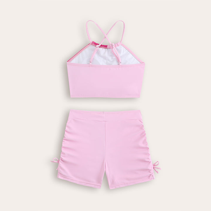 Dame Sporty Crop Top og Shorts Sæt med kreativ farvedesign Stilla