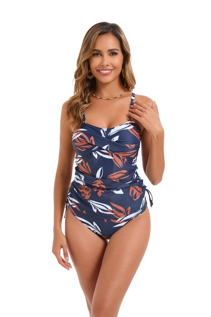 Dame Tankini med justerbar drapering og blomstret design Stilla