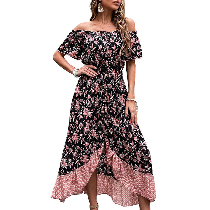 Dame Off-Shoulder Floral Wickel-Maxikjole Stilla