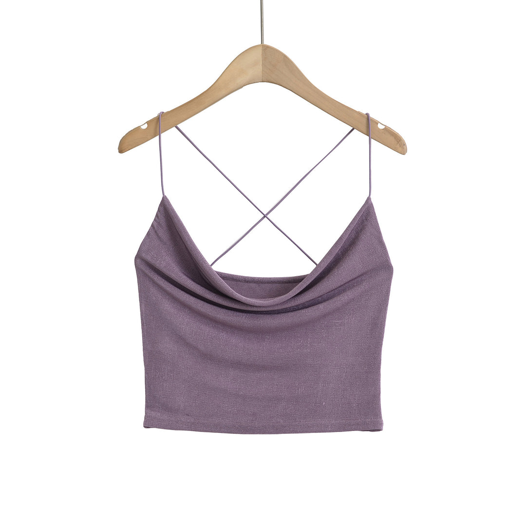 Dame Crop-top med elegant omslagseffekt og åndbare stropper Stilla
