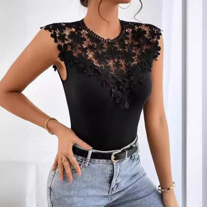 Dame body med blomster spidskant Stilla