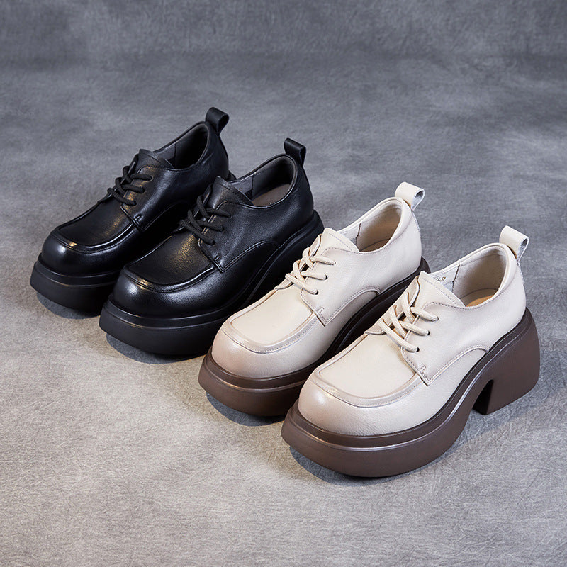 Femme Chunky Platform Oxfords med unikt design Stilla