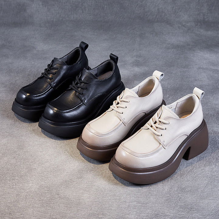 Femme Chunky Platform Oxfords med unikt design Stilla
