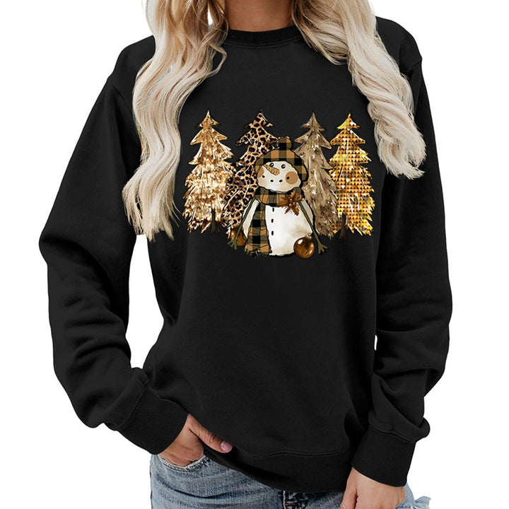 Kvinders sweatshirt med kreativ snemand design og blød foring Stilla