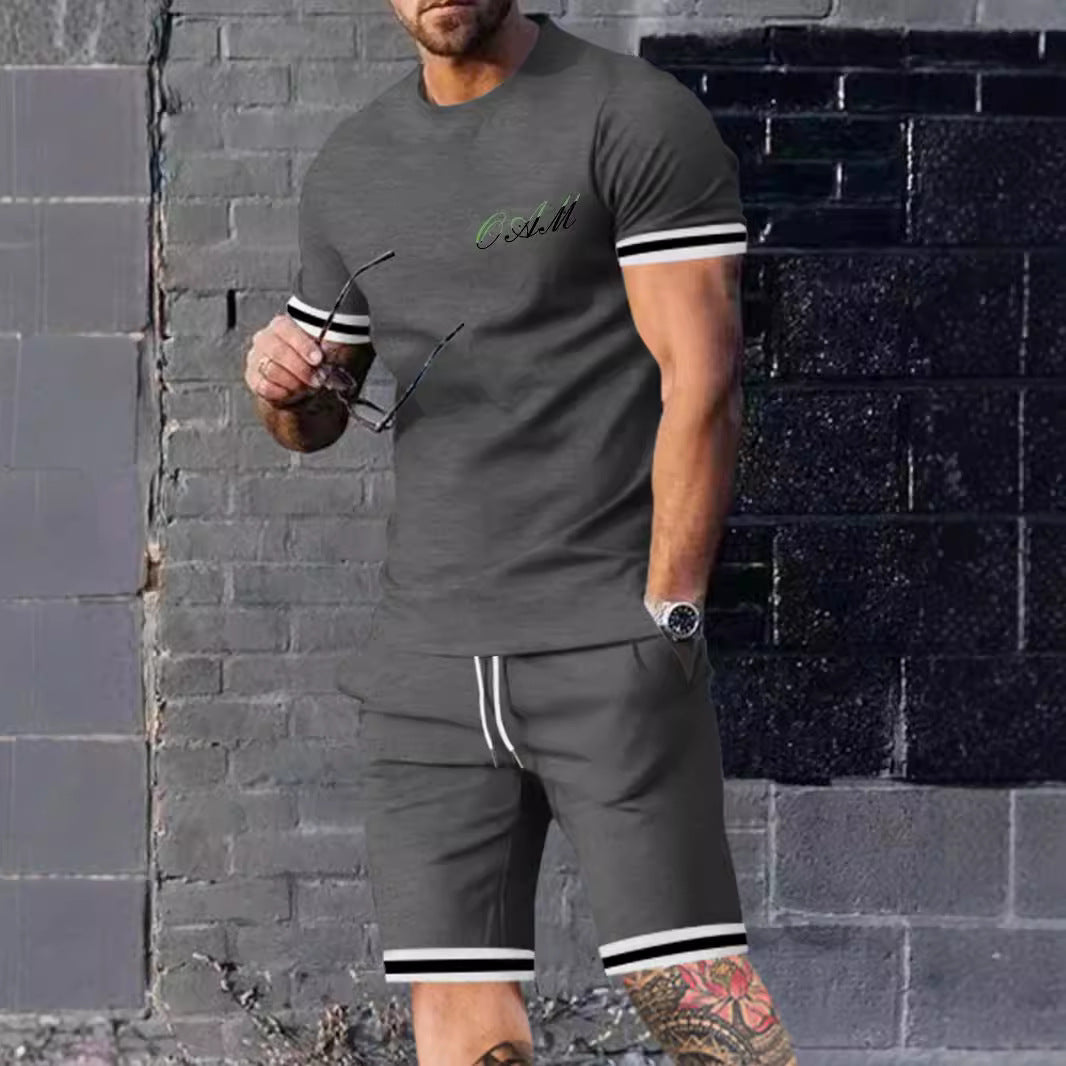 Herrer Sporty kortærmet T-shirt og shorts sæt Stilla