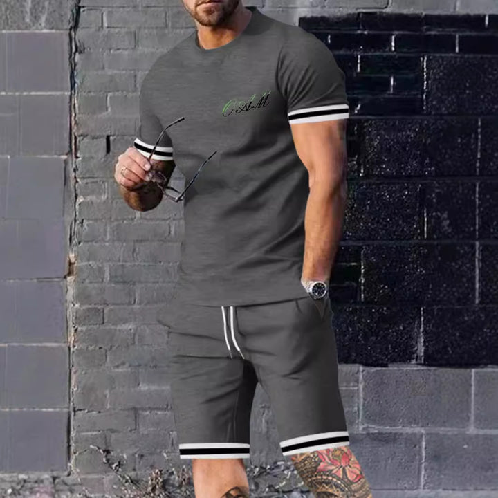 Herrer Sporty kortærmet T-shirt og shorts sæt Stilla