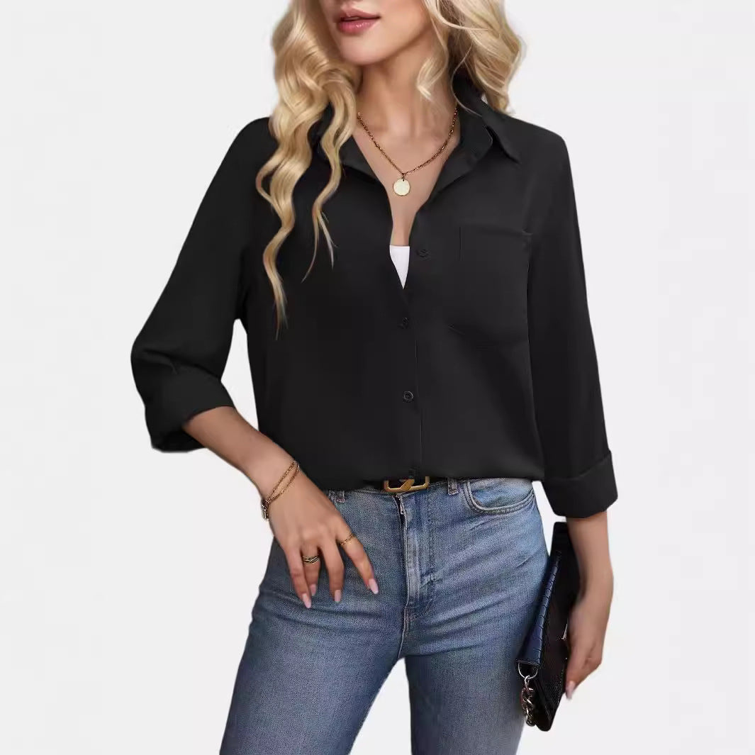 Damer Elegant og alsidig bluse med brystlomme Stilla
