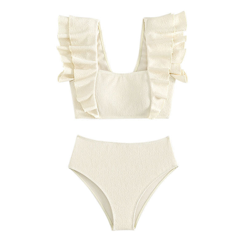 Dame Bikini-sæt med voluminøse flæseærmer og høj talje Stilla